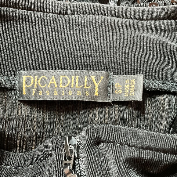 PICADILLY FASHIONS Full Front Zip Sequined Lightweight Long Sleeve Jacket Sz S - Picture 4 of 8